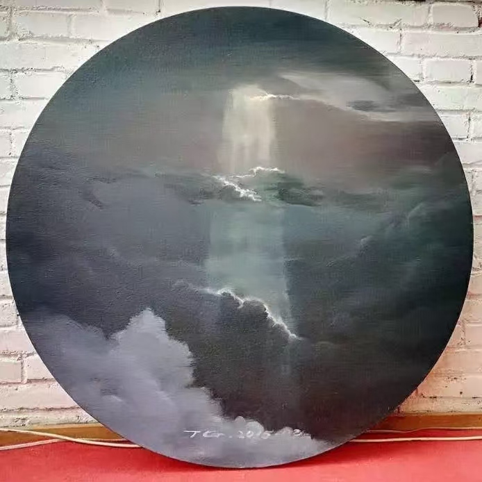 汪韬圆形绘画作品《无题 01》